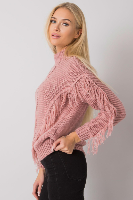 Määrdunud roosa narmastega kampsun...