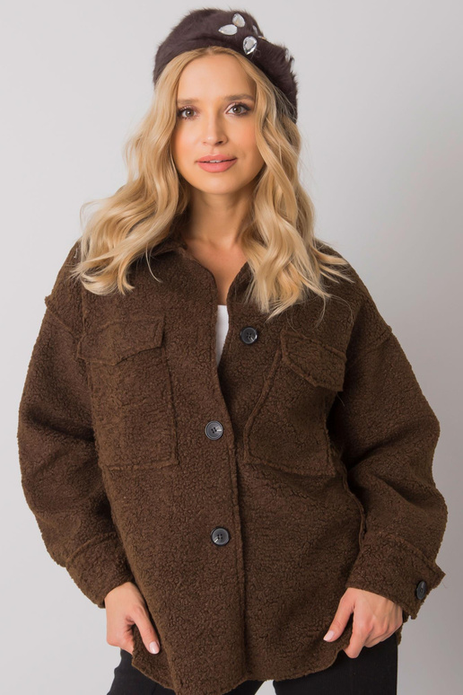 Pruun naiste barett aplikatsiooniga