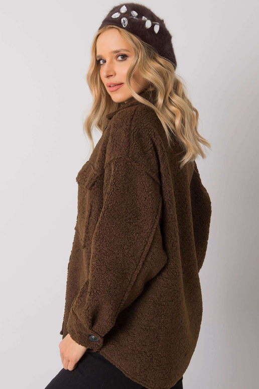 Pruun naiste barett aplikatsiooniga