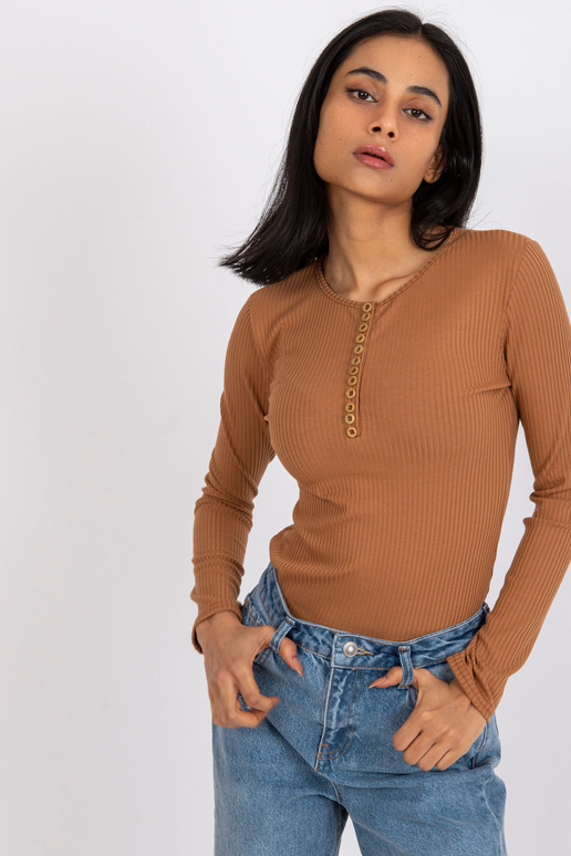 Helepruun triipudega pluus Moxie