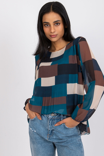 Merepruuni mustriga pluus...