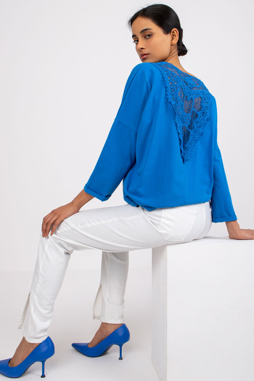 Tumesinine puuvillane pitsiga pluus...