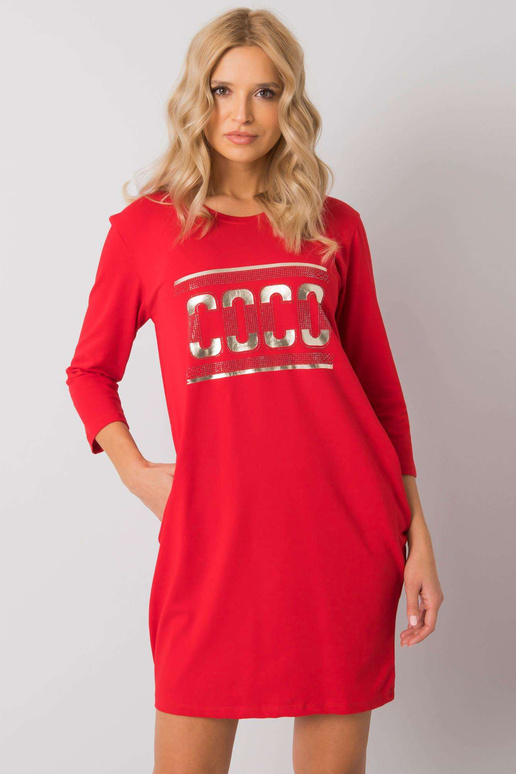 Punane taskutega kleit Marseille