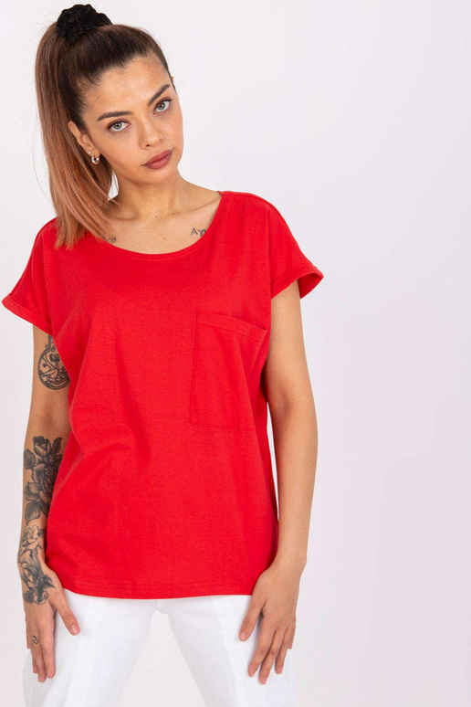 Punane T-särk taskupuuvillaga Ventura... Punane T-särk taskupuuvillaga Ventura...