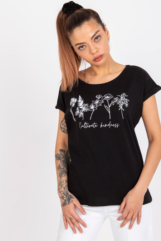 Must puuvillast T-särk firmalt Frida MAYFLIES