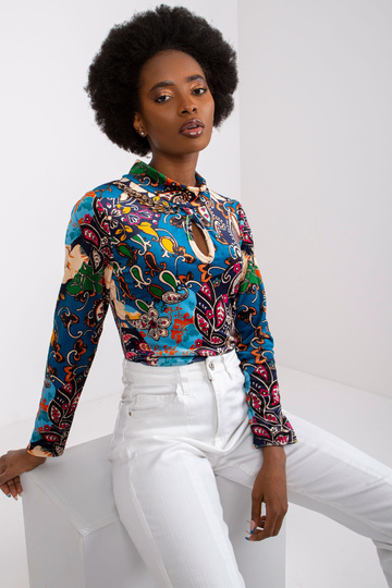 Tumesinise mustriga pluus...