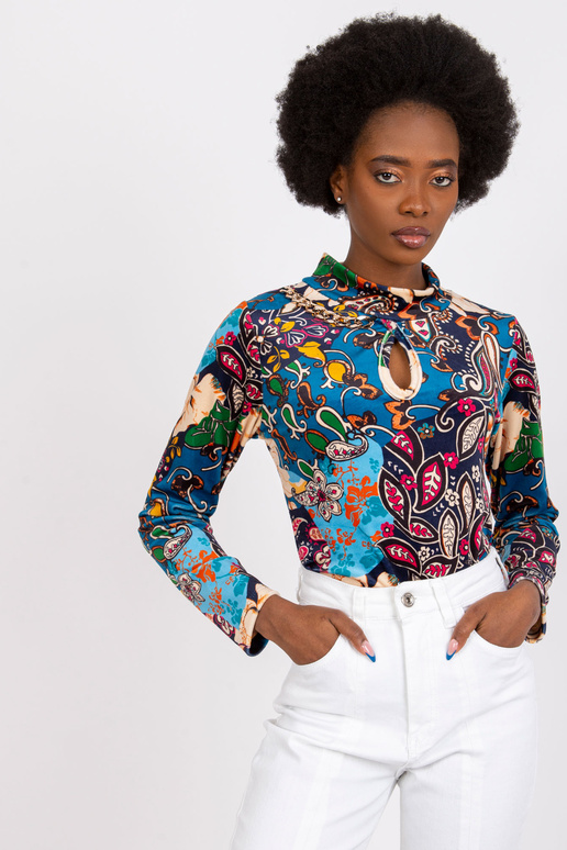 Tumesinise mustriga pluus veluuriga...