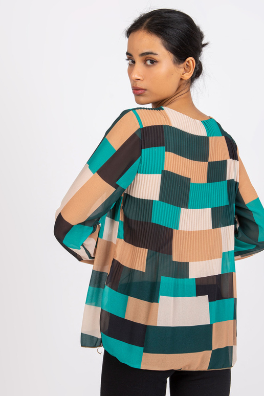 Rohelise-beeži mustriga pluus Gabriella