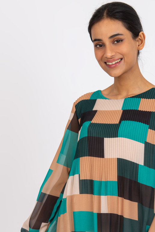 Rohelise-beeži mustriga pluus Gabriella