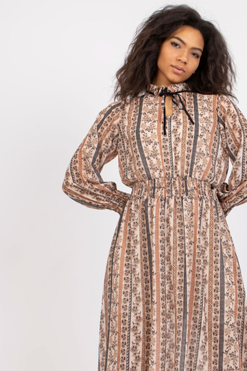 Ava mustritega beež kleit