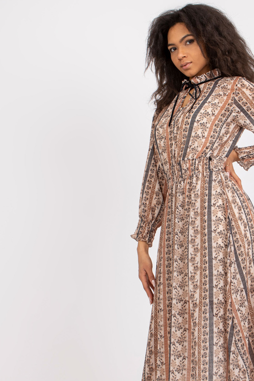 Ava mustritega beež kleit