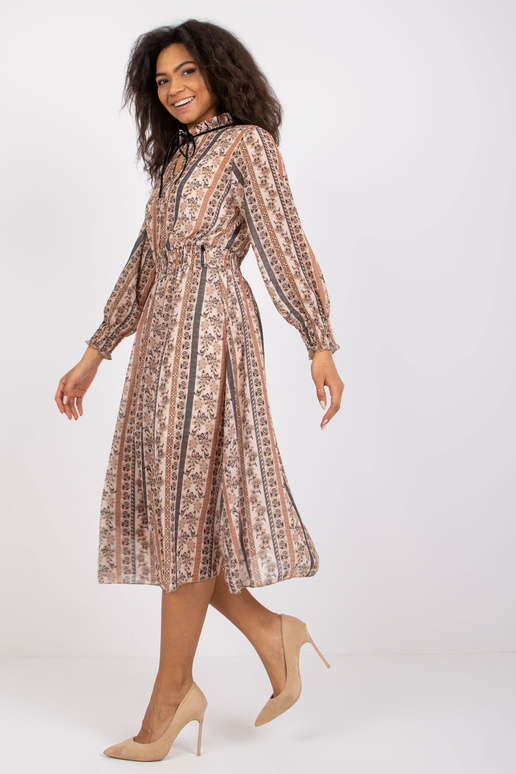 Ava mustritega beež kleit