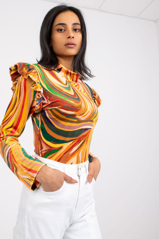 Kollane volangidega veluurpluus Lina