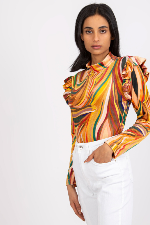 Kollane volangidega veluurpluus Lina