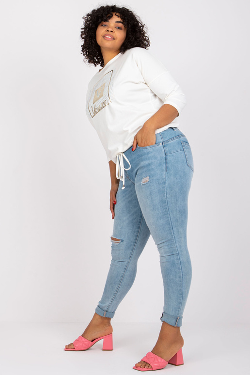 Ecru pluus pluss suurus trükiga Roxanne