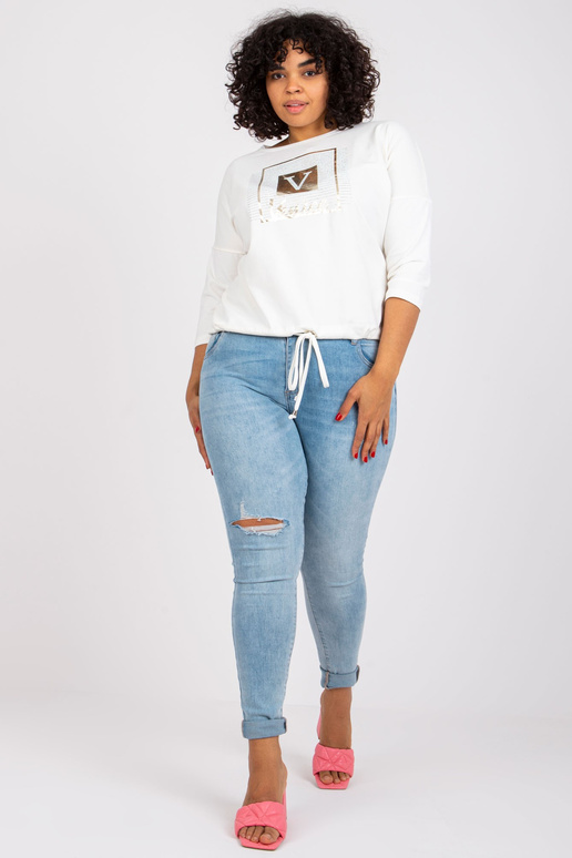 Ecru pluus pluss suurus trükiga Roxanne