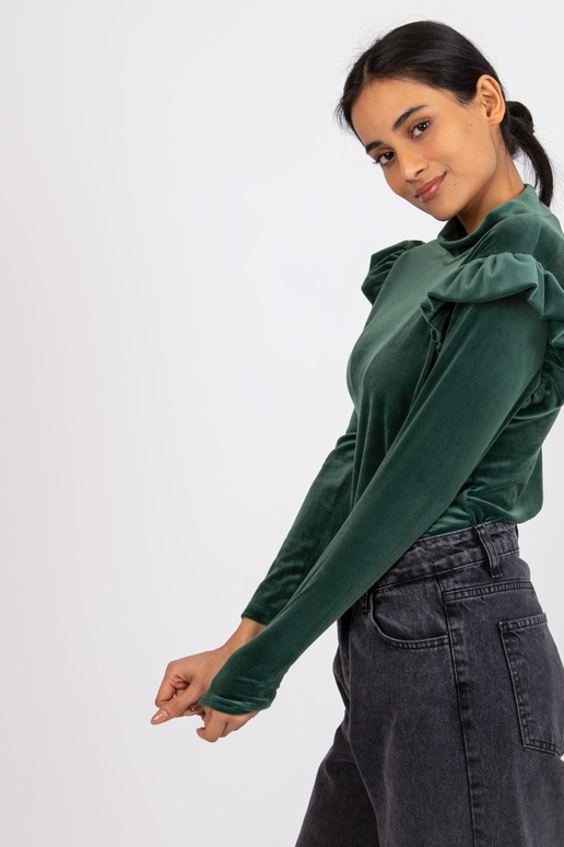 Roheline veluurpluus volangidega Eugenie