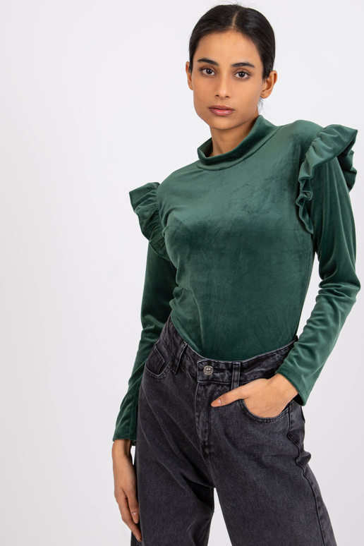 Roheline veluurpluus volangidega Eugenie