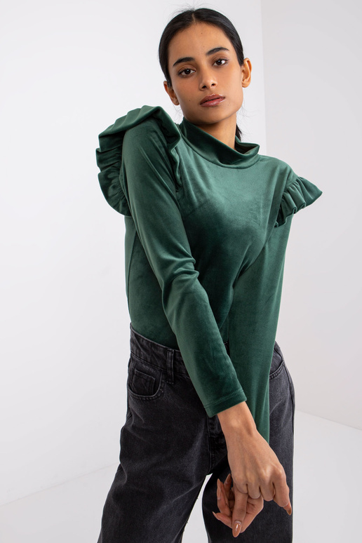 Roheline veluurpluus volangidega Eugenie