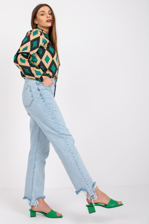 Roheline ja beež Amaya trükistega pluus