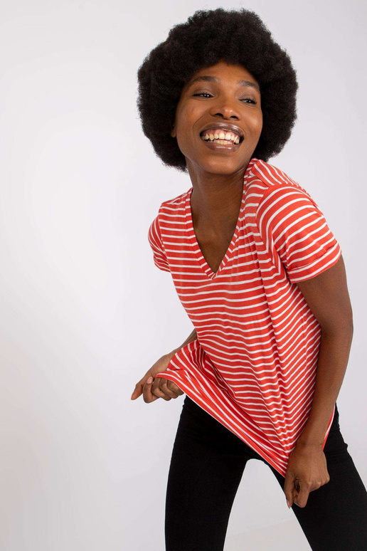 Oranž naiste T-särk puuvillast STITCH... Oranž naiste T-särk puuvillast STITCH...