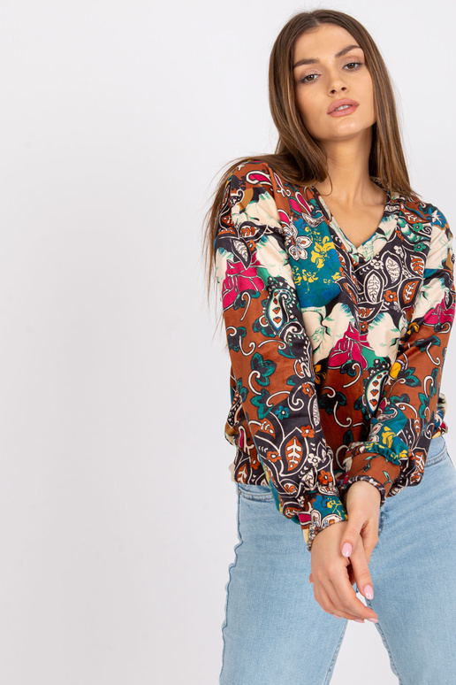 Pruun naiste pluus Ruby printidega