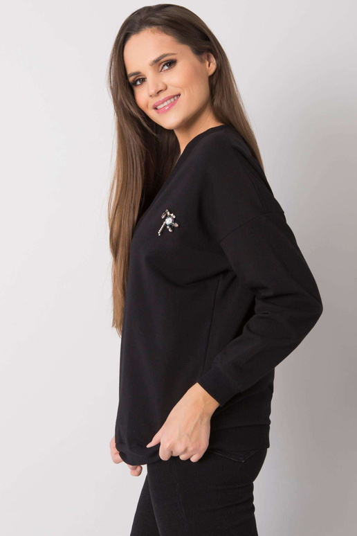 Must aplikatsiooniga dressipluus...