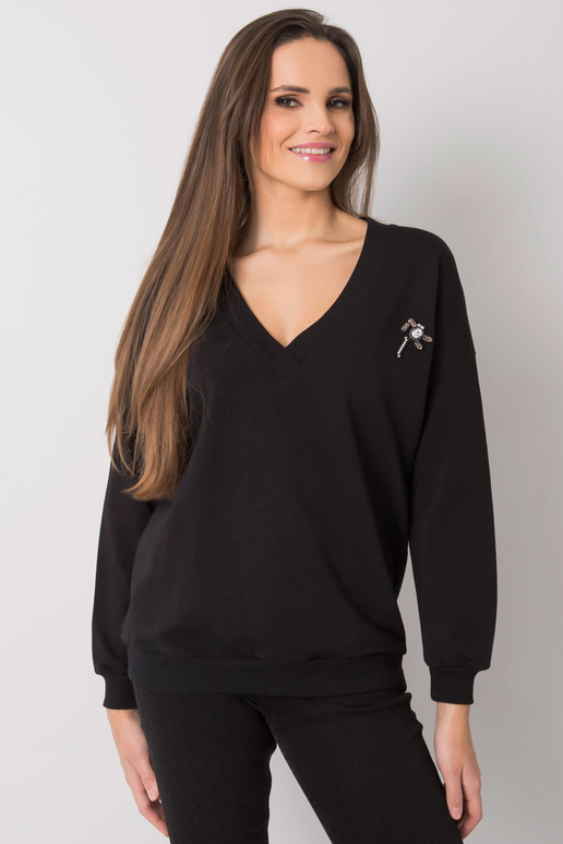 Must aplikatsiooniga dressipluus...