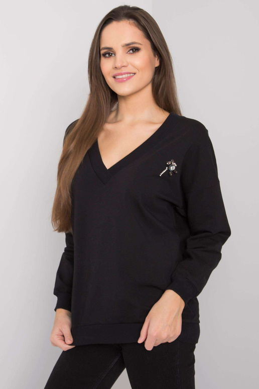 Must aplikatsiooniga dressipluus...