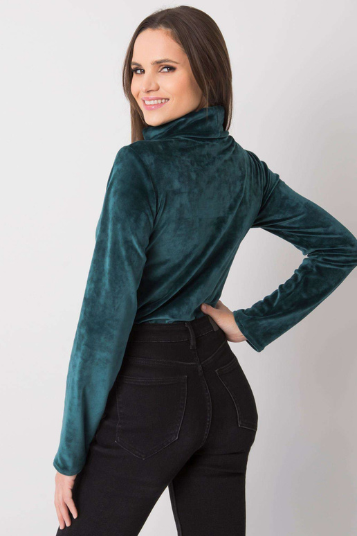 Roheline veluurpluus kilpkaelusega...