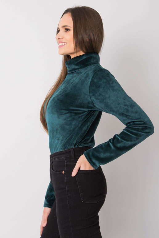 Roheline veluurpluus kilpkaelusega...