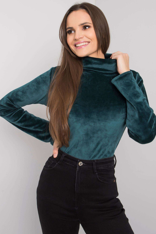 Roheline veluurpluus kilpkaelusega...