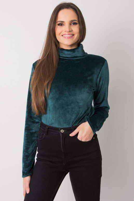 Roheline veluurpluus kilpkaelusega...