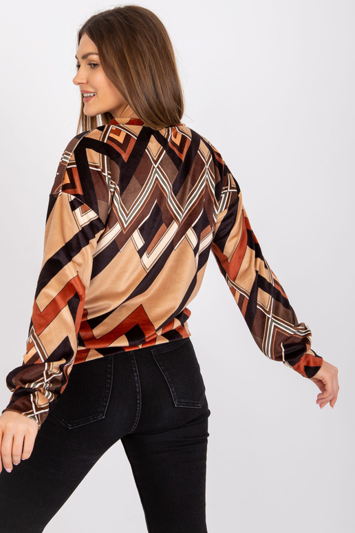 Pruun ja beež Lea trükistega veluurpluus