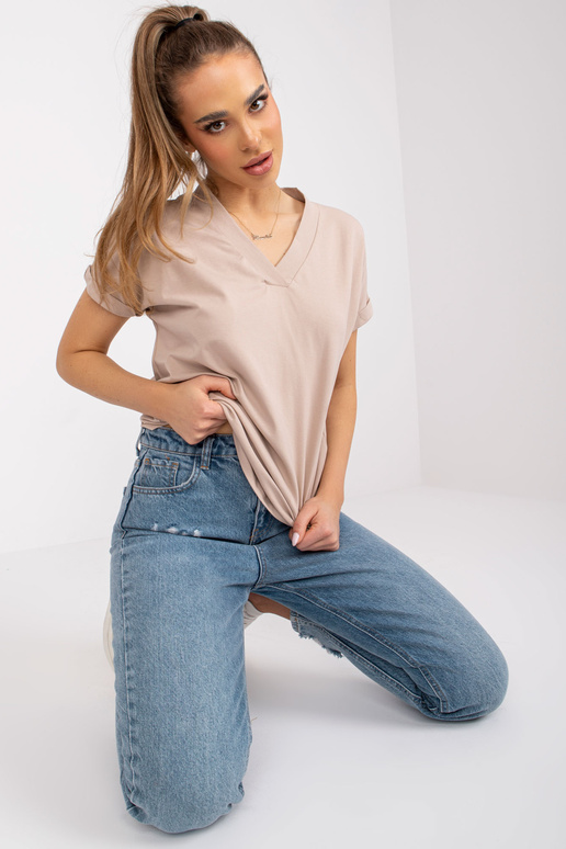 Beež naiste T-särk puuvillasest... Beež naiste T-särk puuvillasest...