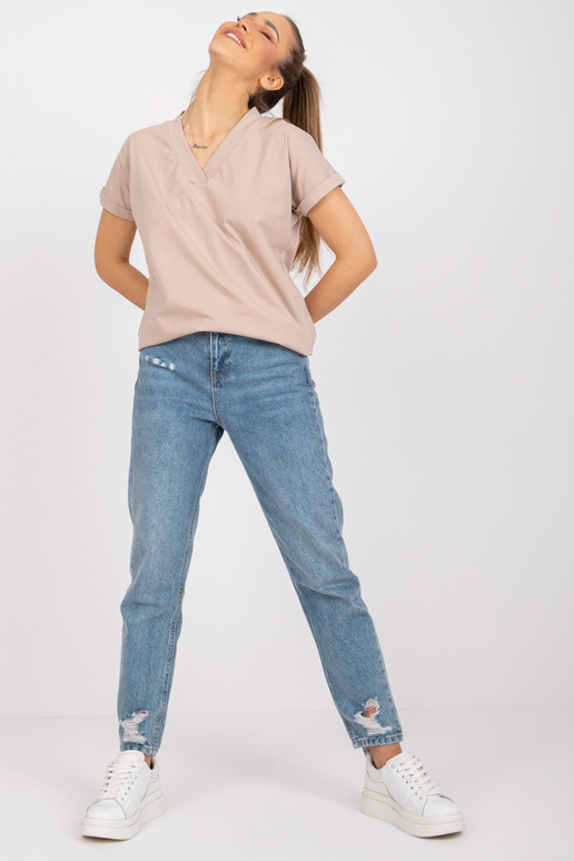 Beež naiste T-särk puuvillasest... Beež naiste T-särk puuvillasest...