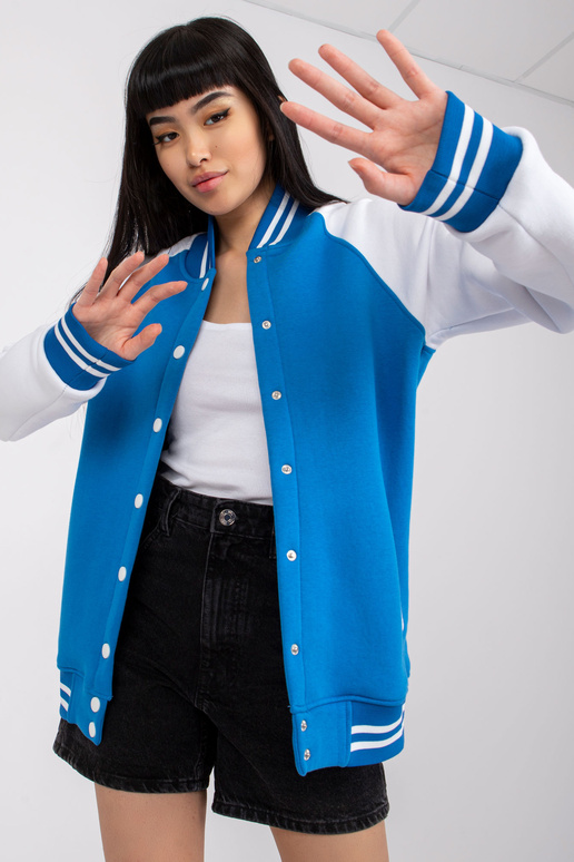 Tumesinine ja valge bomber...