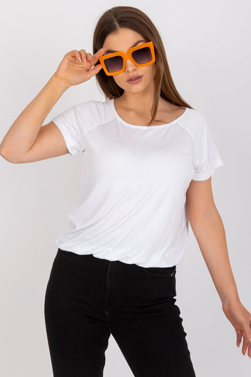 Valge Basic lühikeste varrukatega pluus