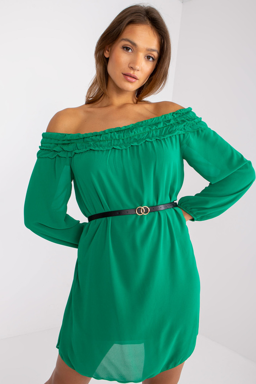 Ameline roheline õlavaba minikleit