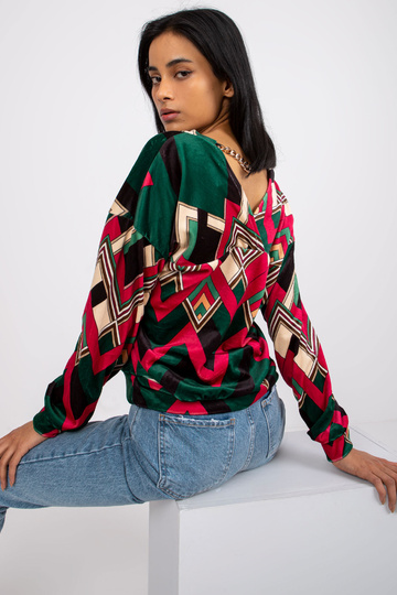 Roheline ja roosa Emma pluus 2