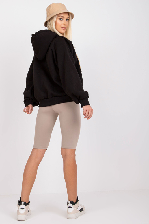 Must naiste kampsun Valeria kapuutsiga