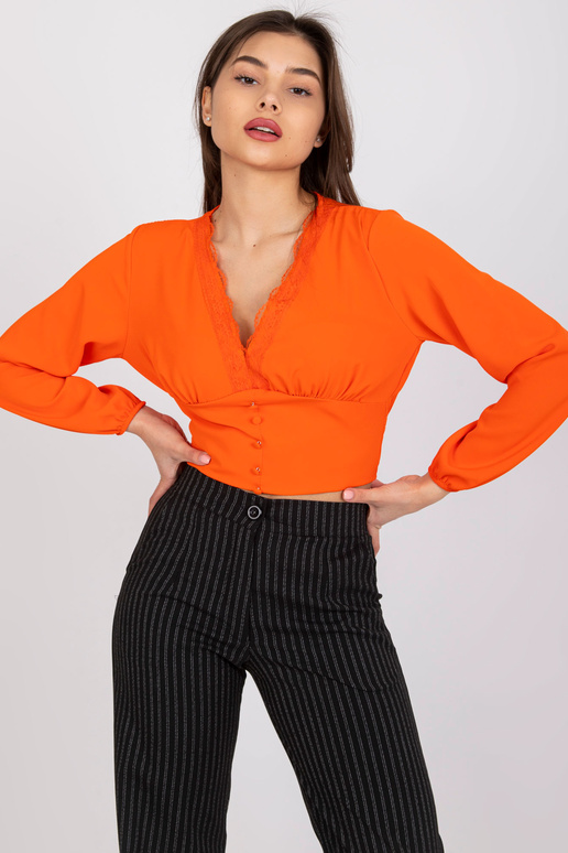 Avarate varrukatega oranž pluus Agathe