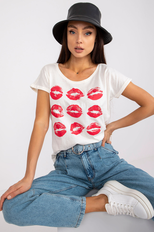 Ecru naiste T-särk trükiga Malvina... Ecru naiste T-särk trükiga Malvina...