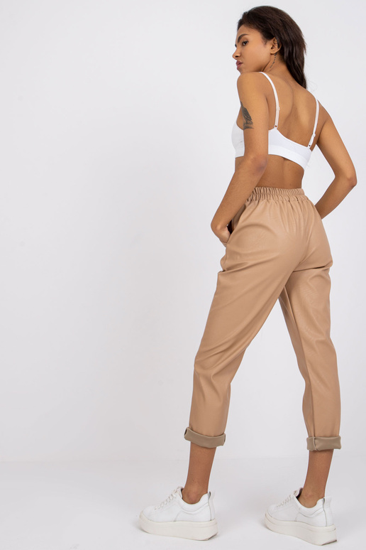 Öko-nahast Porto beežid naiste püksid Öko-nahast Porto beežid naiste püksid