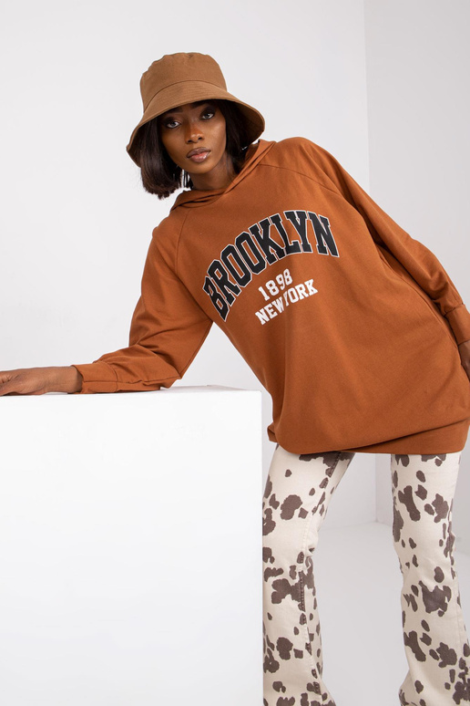 Roxane kapuutsiga helepruun pikk kampsun