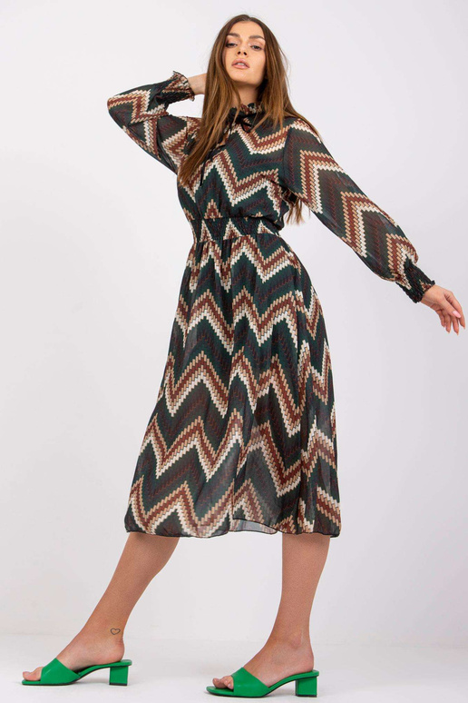 Roheline Santorini trükistega kleit