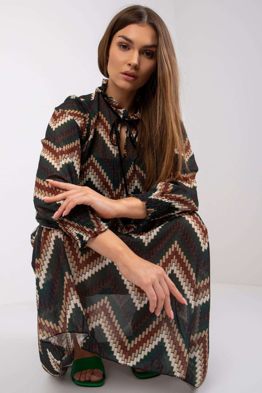 Roheline Santorini trükistega kleit