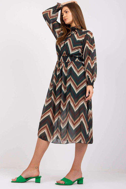 Roheline Santorini trükistega kleit