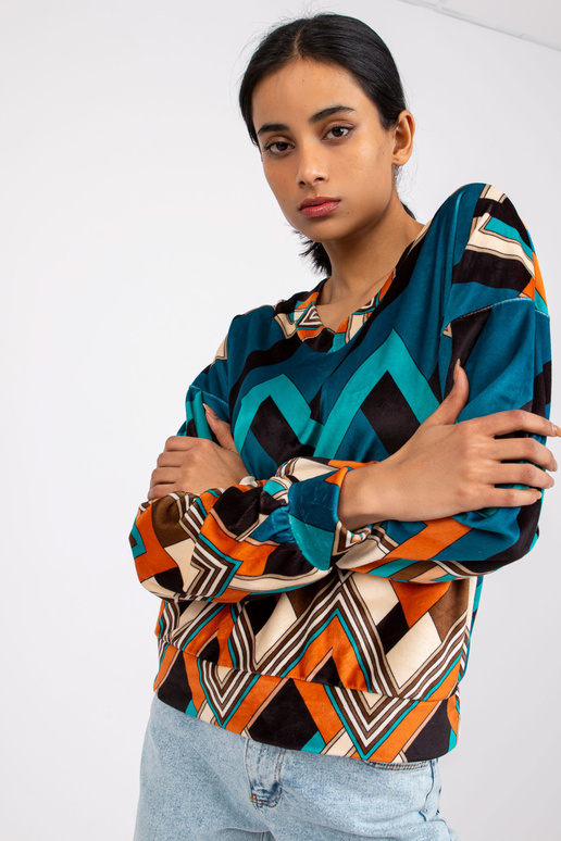 Mereoranž veluurpluus Lea trükistega