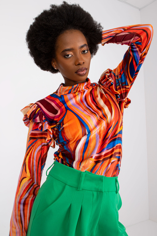 Oranž veluurpluus volangidega Lina